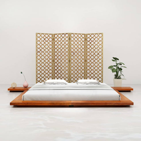 Aki Kagu -  Japanese Futon Bed Frame Solid Acacia Wood 200x200 cm